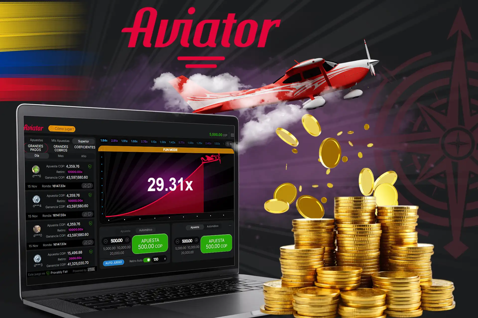 Gana dinero real jugando a Aviator